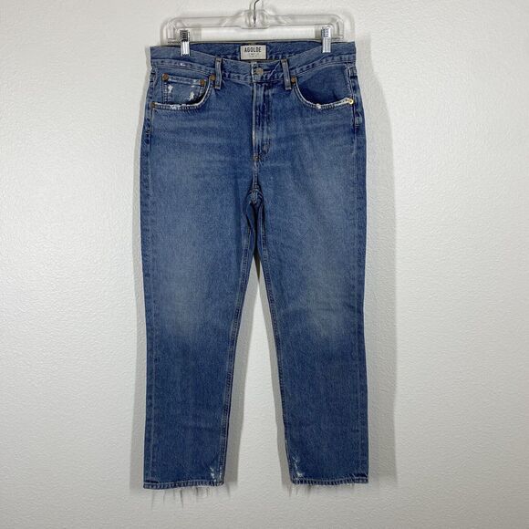 AGOLDE Feel Good Jamie Jeans Womens Size 29 In Passenger Wash Distressed Denim - Picture 1 of 12